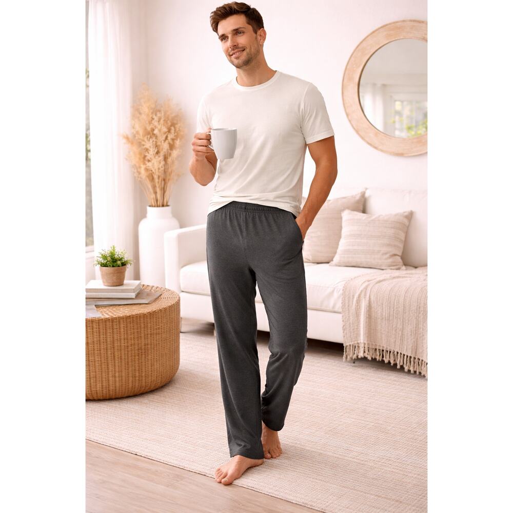 Roots Men’s Lightweight Lounge Pants Dark Charcoal Drawstring Waist Size XL